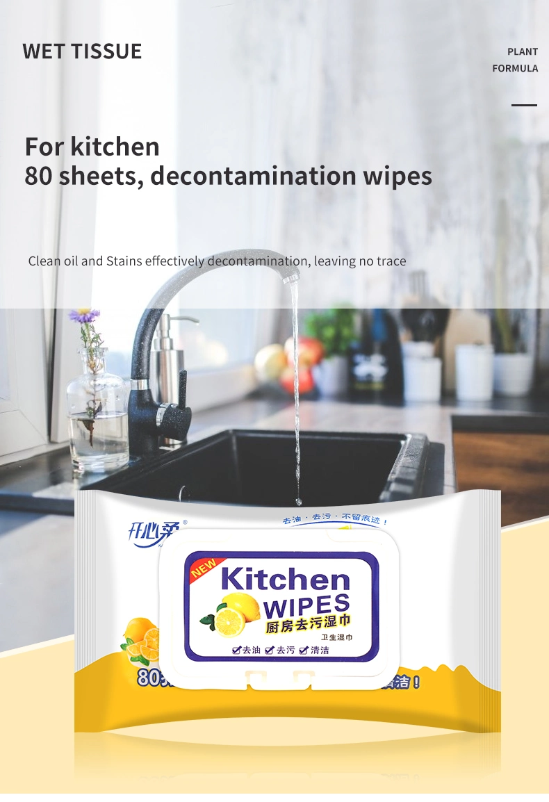 Factory Kitchen Clean Wet Wipes Disposable Wipes OEM ODM Customize Support Private Label Wipes