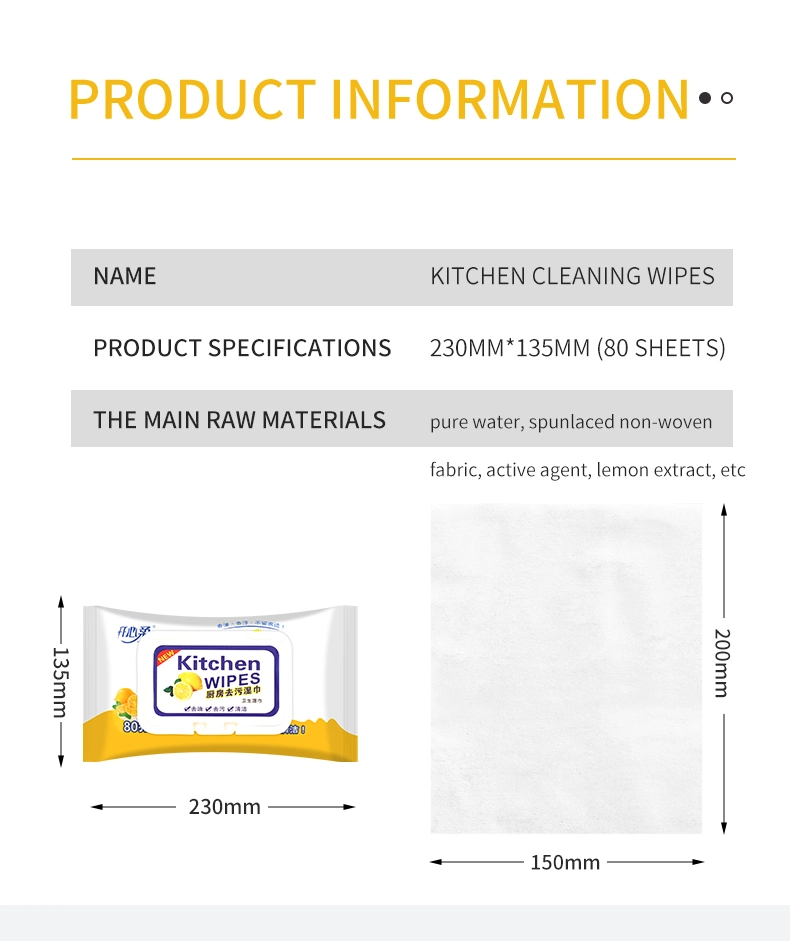 Factory Kitchen Clean Wet Wipes Disposable Wipes OEM ODM Customize Support Private Label Wipes