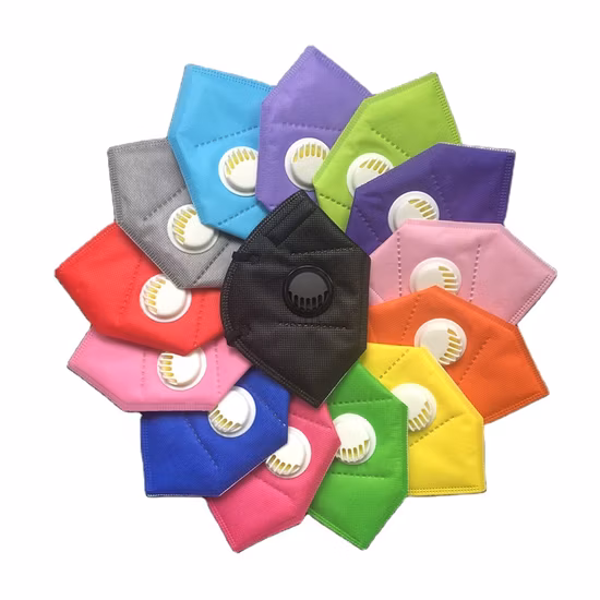 Farbige Gesichtsmasken KN95 schützende Filter-Halbmaske mit Ventil blau