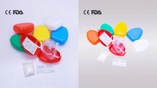 CPR-Maske, Einweg-CPR-Taschenmaske, medizinische Notfall-Mund-zu-Mund-Atmung, CPR-Maske für den Außenbereich, Erste-Hilfe-CPR-Gesichtsmaske mit CE, ISO