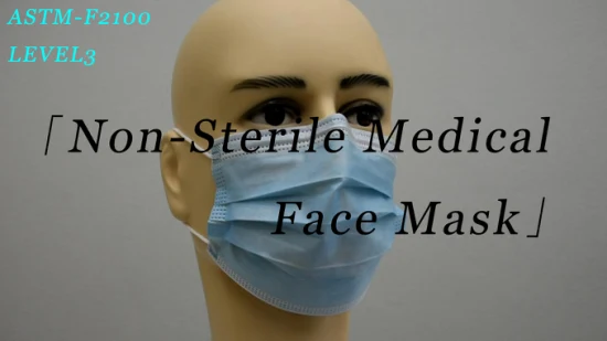 3-lagige medizinische Einweg-Gesichtsmaske mit Ohrbügel aus Vliesstoff